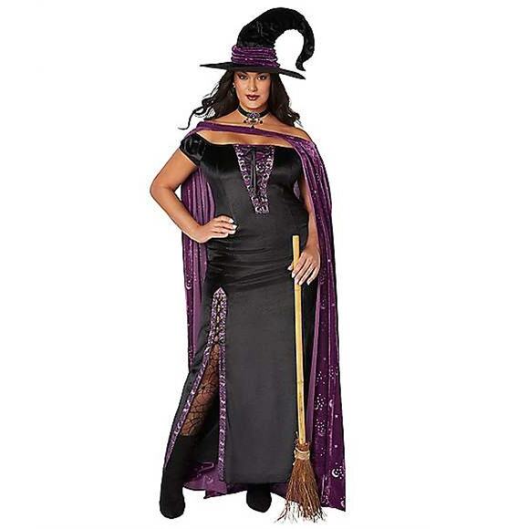 Spirit Halloween Eternal Witch Costume Size 1X Plus Dress Hat Cape New Black - Picture 1 of 5